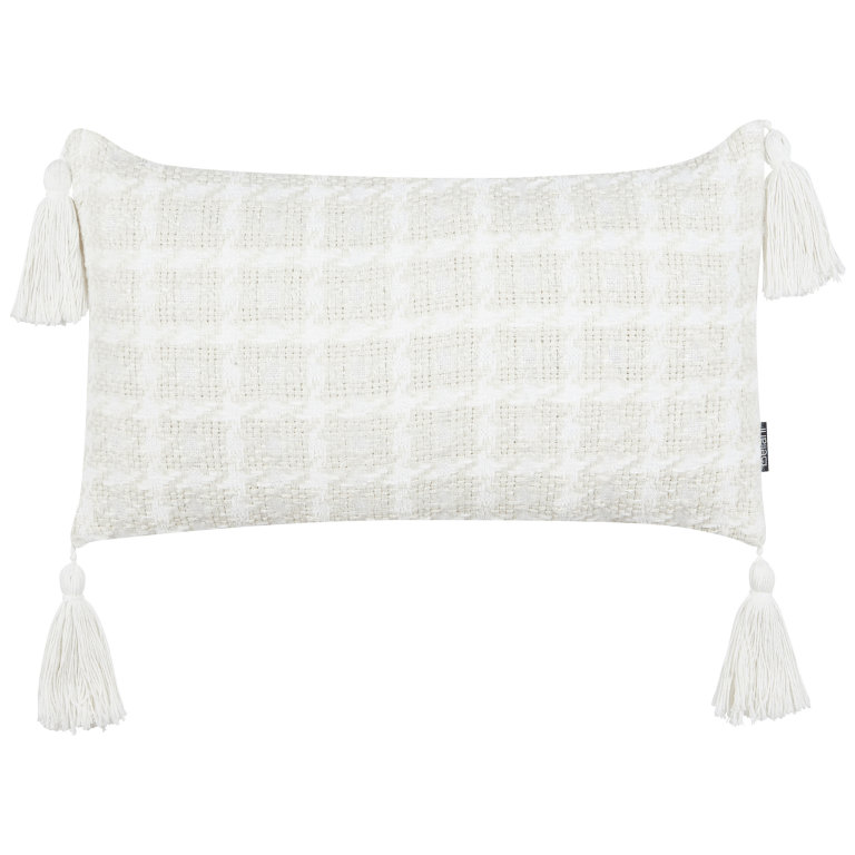 Koristetyyny DOURIS 30 x 60 cm Vaaleanbeige Ruutukuvio