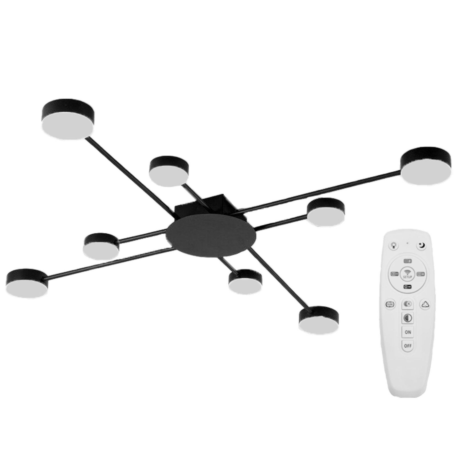 TOOLIGHT kattovalaisin LED APP523-8C musta, 48x48x14cm