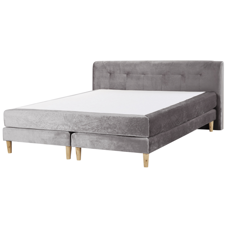 Jenkkisänky sametti MARQUISE 180 x 200 cm Harmaa