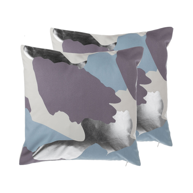 Koristetyynysetti 2 kpl IXIA puuvilla 45 x 45 cm Violetti Abstrakti kuvio