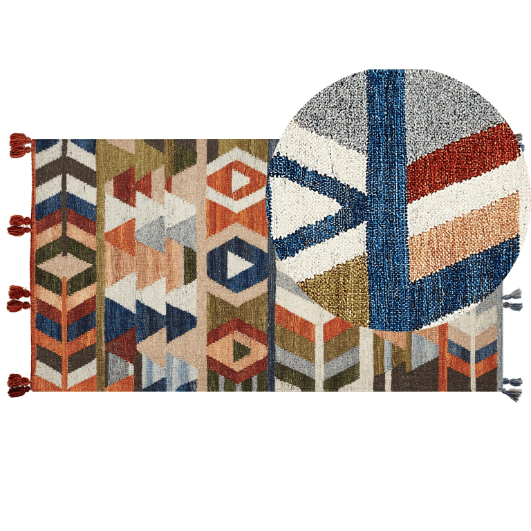 Kelim-matto villa monivärinen 80 x 150 cm KAGHSI
