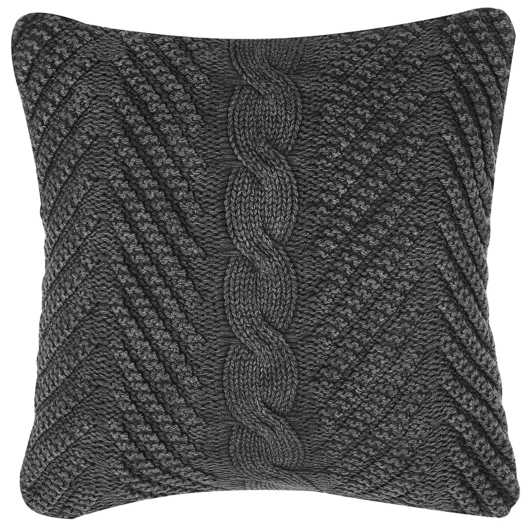 Koristetyyny KONNI puuvilla 45 x 45 cm Harmaa Siksak-kuvio