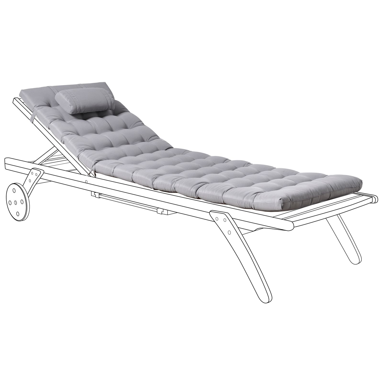 Aurinkotuolin pehmuste CESANA PREMIUM Vaaleanharmaa