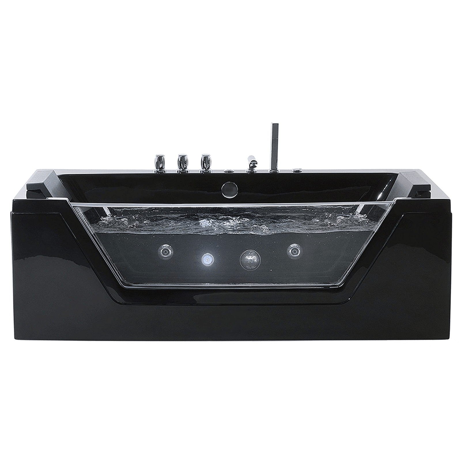 Kulmaporeamme LED-valolla SAMANA 162 x 76 cm Musta