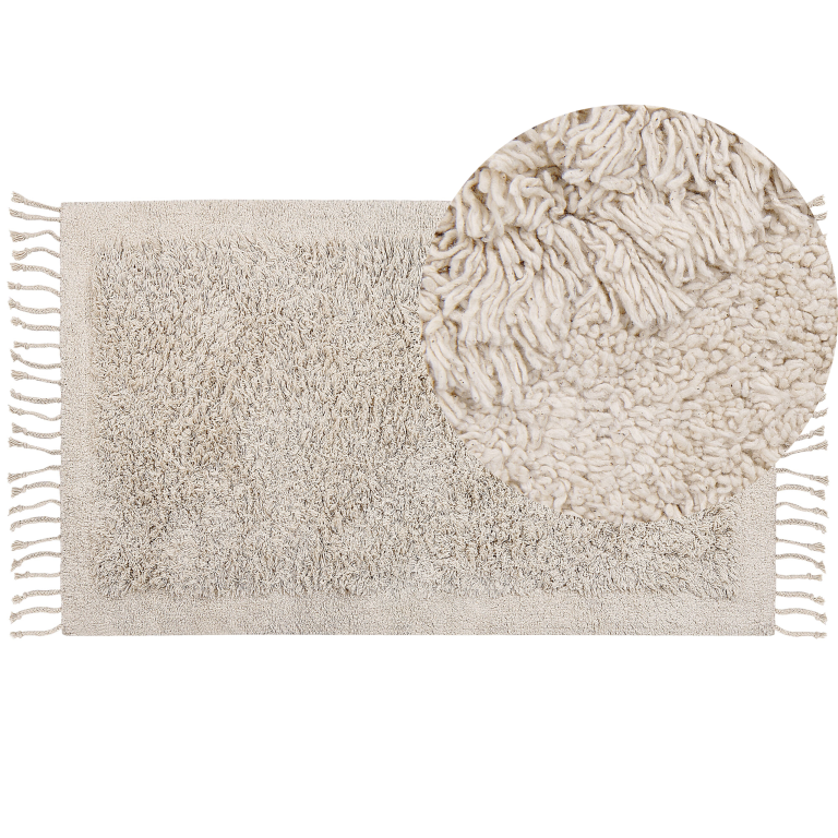 Matto BITLIS Vaaleanbeige 80 x 150 cm puuvilla
