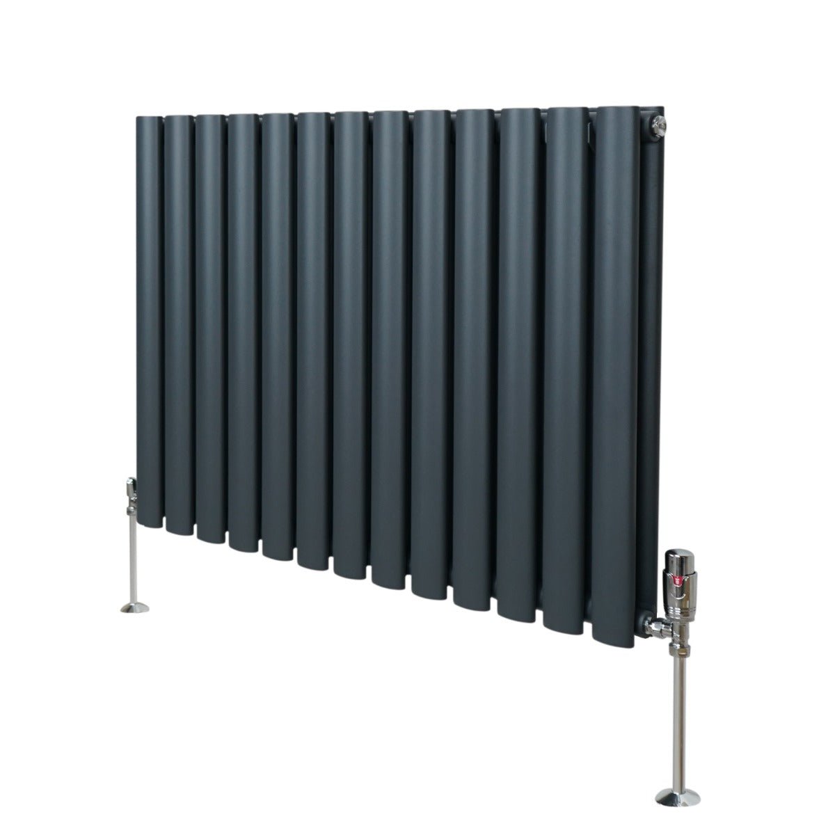 Soikea pylväspatteri ja venttiilit - 600 mm x 780 mm – Antrasiitinharmaa