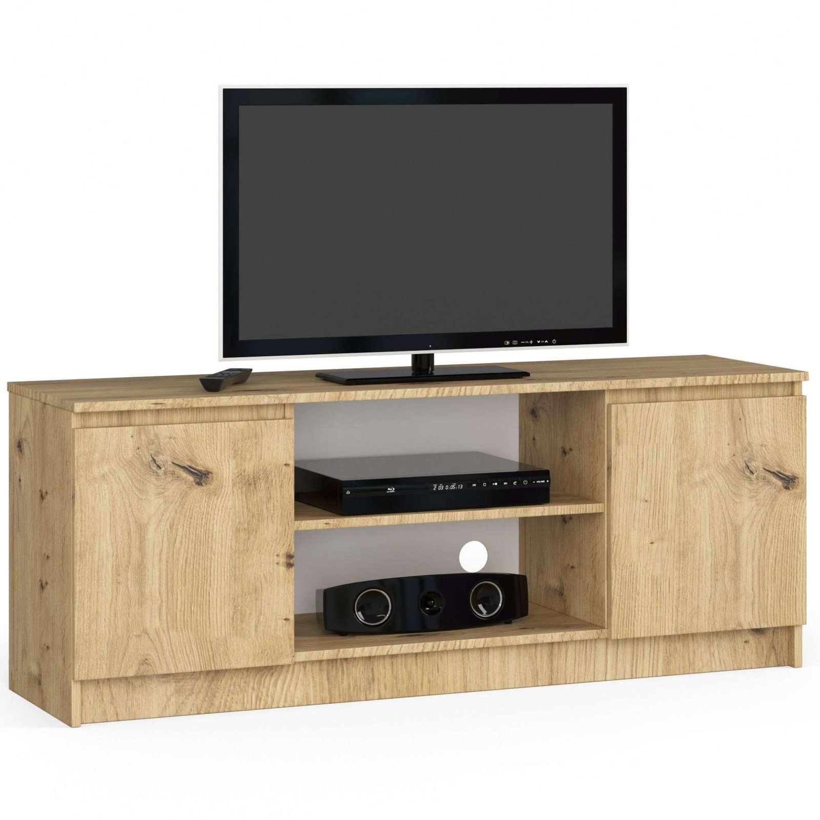 Akord TV-taso 2 Ovet 1 Hylly Artisan-tammi 140x40x55