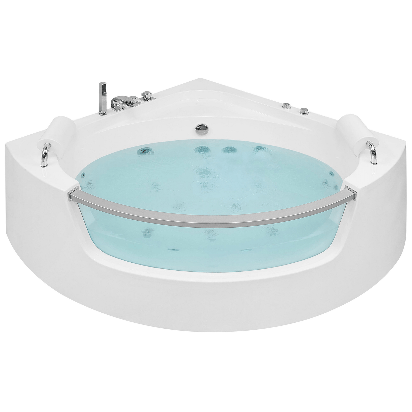 Kulmaporeamme LED-valolla MANGLE 187 x 136 cm Valkoinen