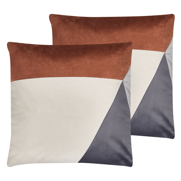 Koristetyynysetti 2 kpl CAMPSIS sametti 45 x 45 cm Monivärinen Geometrinen kuvio