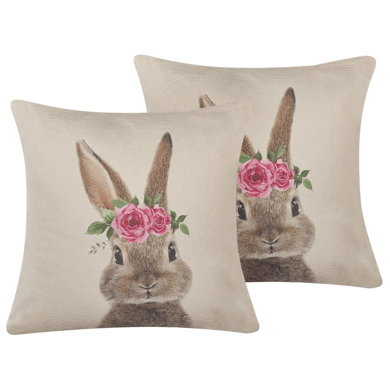 Koristetyynysetti 2 kpl TULIPA 45 x 45 cm Ruskeanharmaa