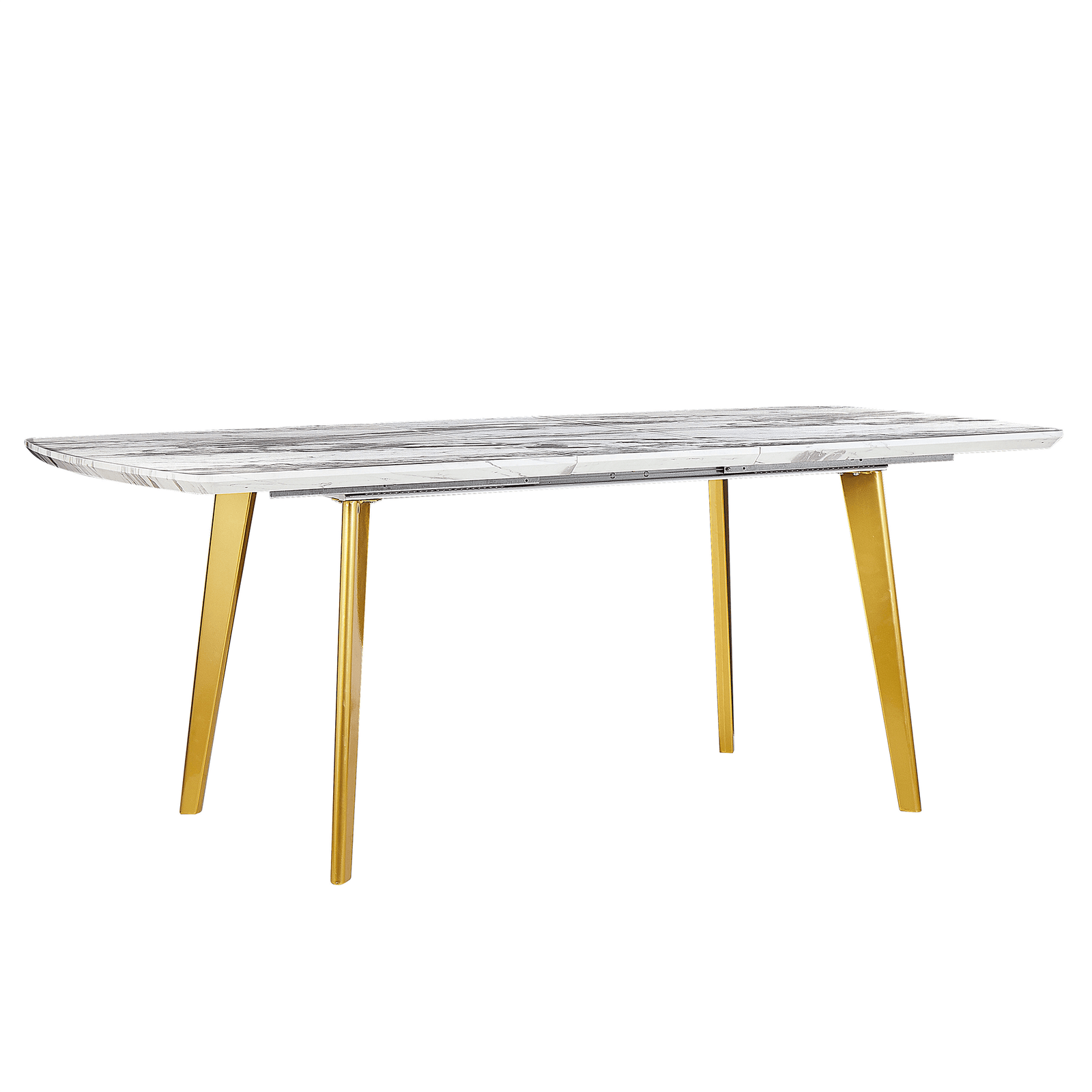 Jatkettava ruokapöytä MOSBY Marmorikuvio/kulta 160/200 cm 90 cm