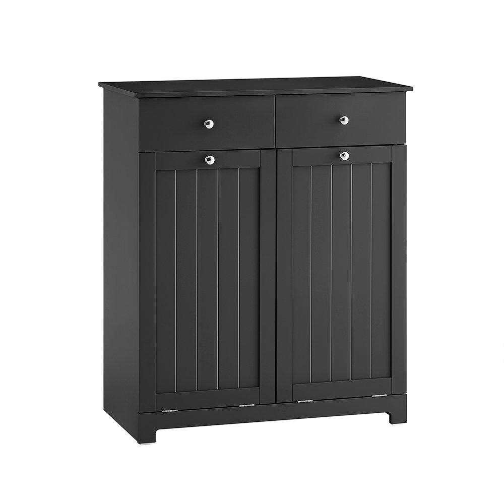 SoBuy Kylpyhuonekaappi 2-laatikkoa MDF musta 78x38x90 cm BZR33-II-SCH