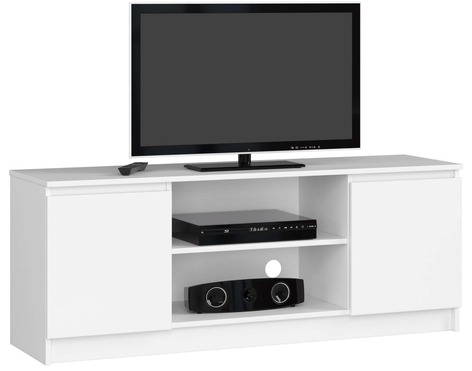 Akord TV-taso 2 Ovet 1 Hylly Valkoinen 140x40x55