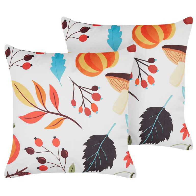 Koristetyynysetti 2 kpl VISCARIA sametti 45 x 45 cm Monivärinen Kasvikuvio