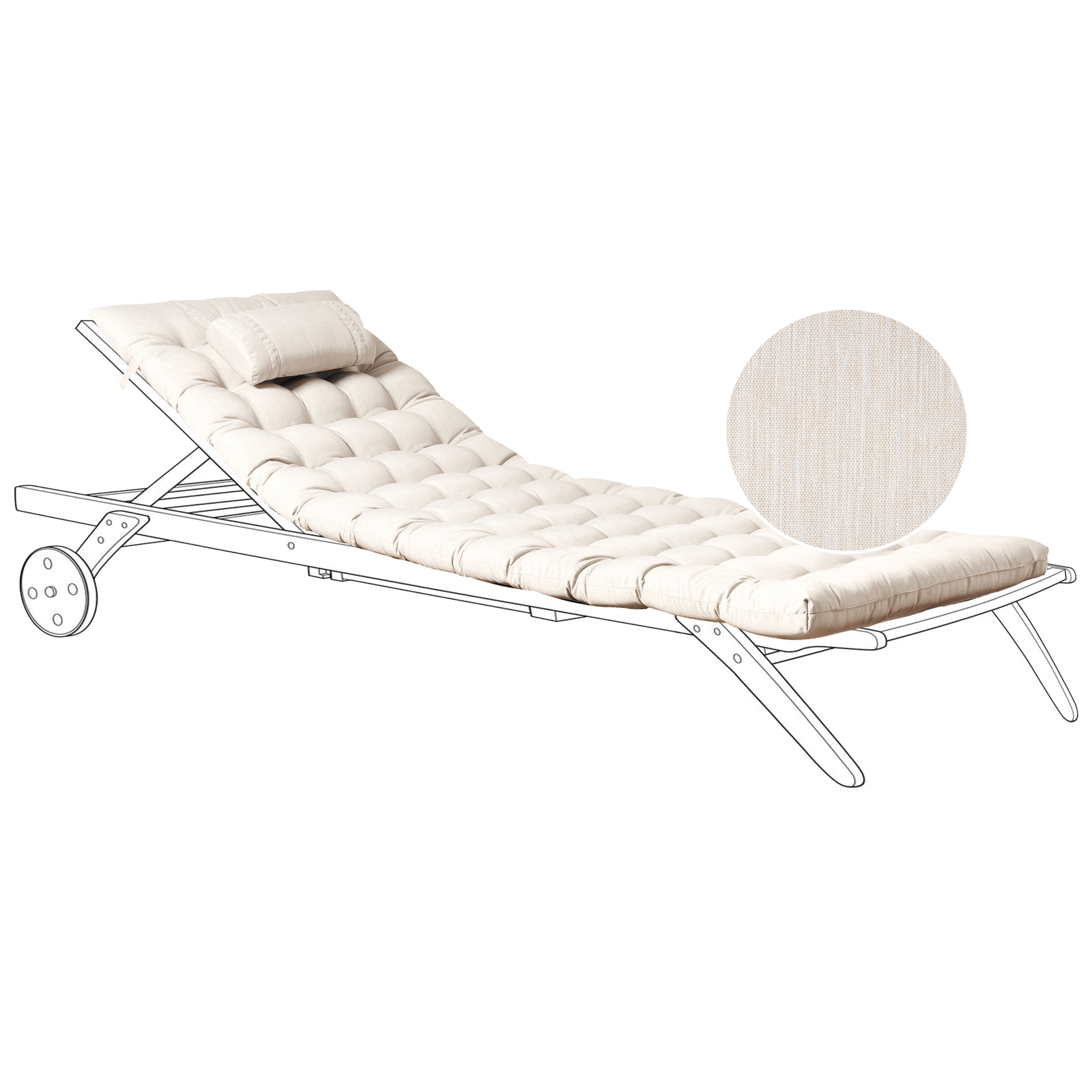 Aurinkotuolin pehmuste CESANA PREMIUM Vaaleanbeige