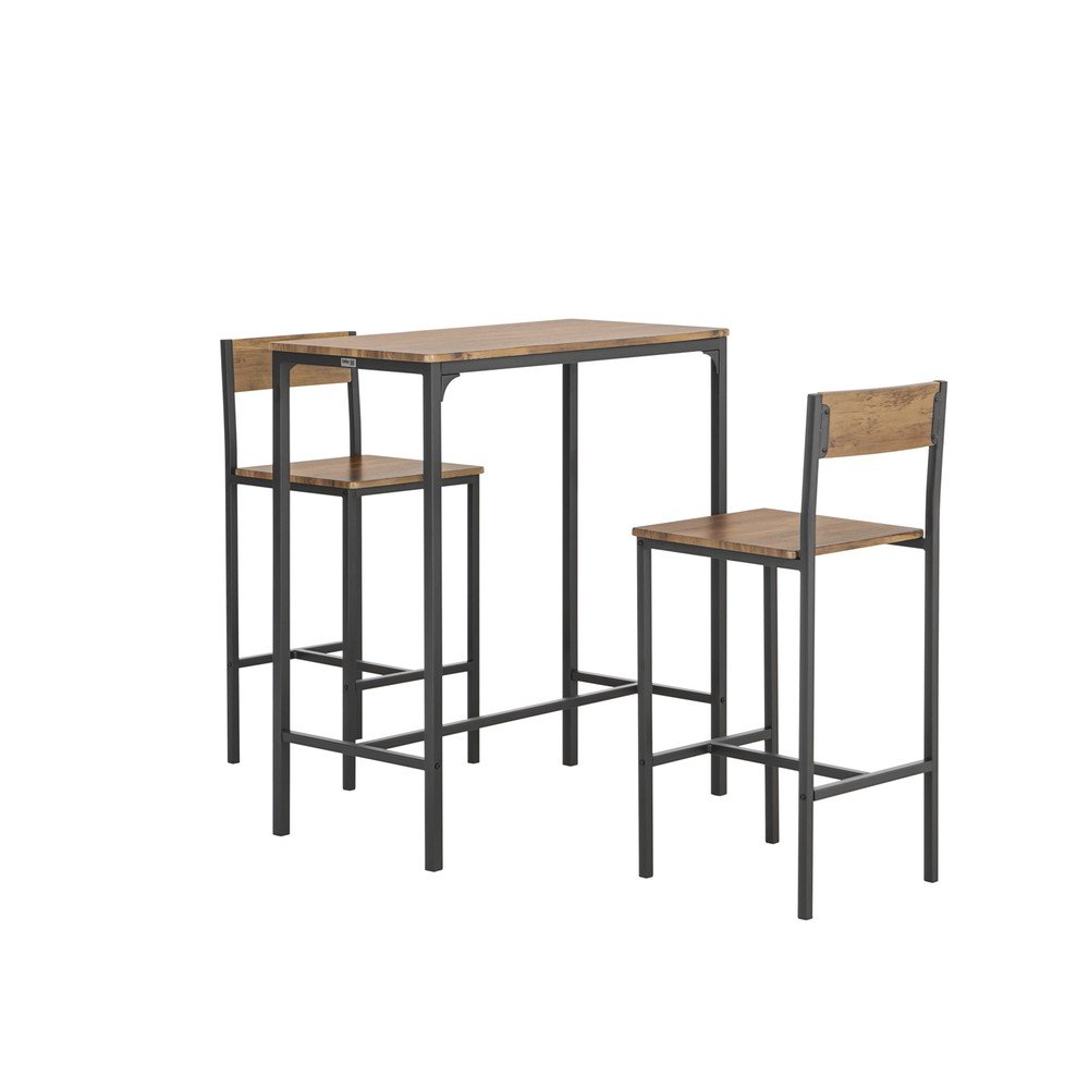 SoBuy Teollinen baaripöytä OGT03-XL kompakti mdf-metalli musta OGT03-XL