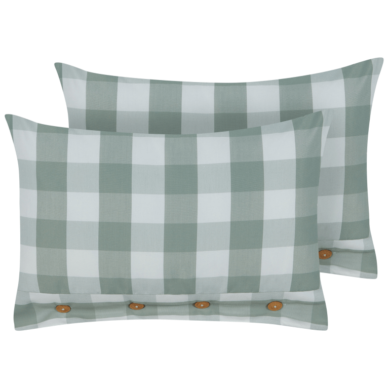 Koristetyynysetti 2 kpl TAMNINE 40 x 60 cm Mintunvihreä Ruutukuvio