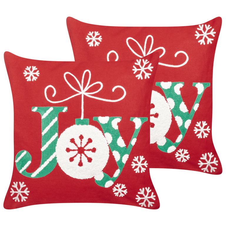 Koristetyynysetti 2 kpl GINGERBREAD puuvilla 45 x 45 cm Punainen Joulukuvio