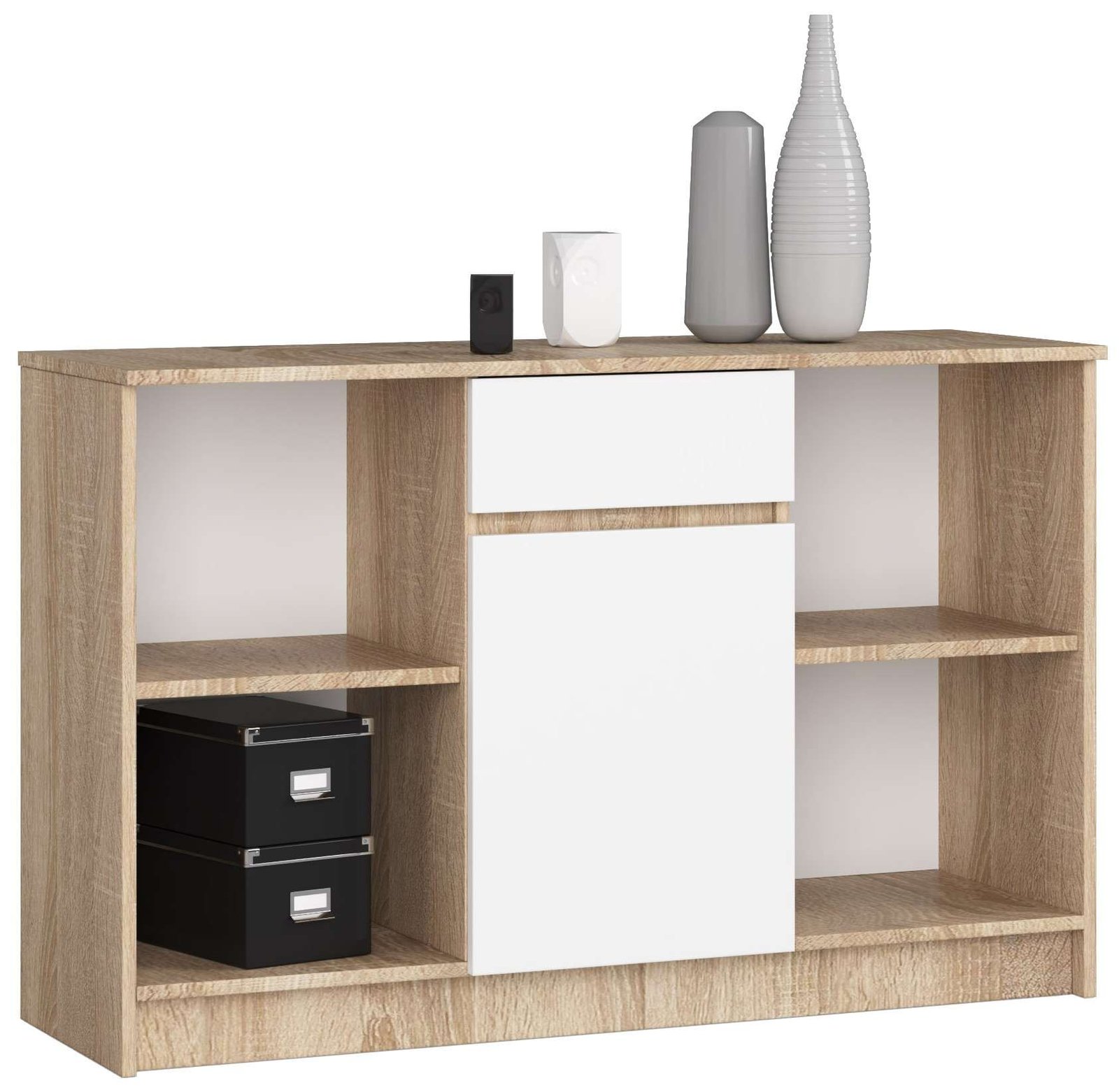 Akord Lipasto 1 Laatikko 1 Ovi Sonoma-tammi/Valkoinen 120x40x77