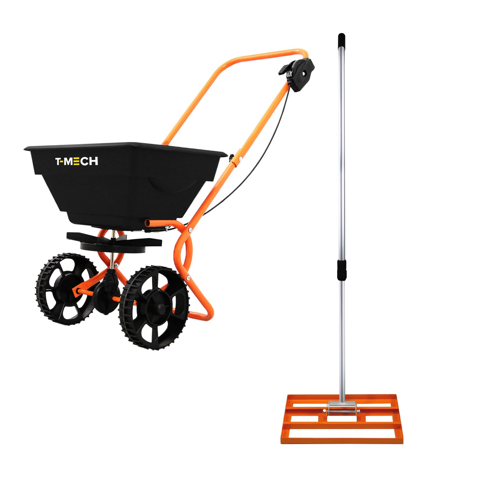 Pyörivä levitin ja 50 cm nurmikontasaaja - oranssi