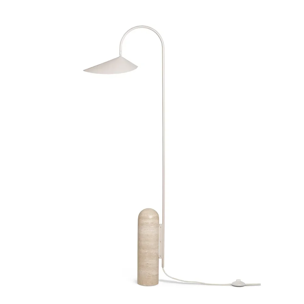 Ferm Living, Säädettävä Lattiavalaisin Travertinjalalla Arum Cashmere
