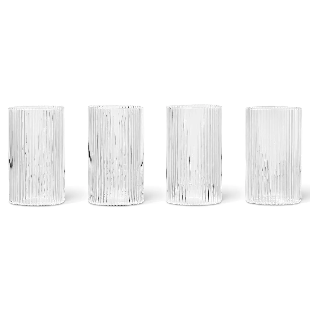 Ferm Living, Ripple Verrines juomalasit 4-pack - Clear