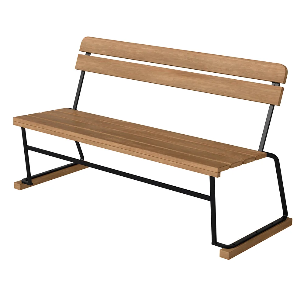 Grythyttan Stålmöbler, Sohva 3 Teak / Musta