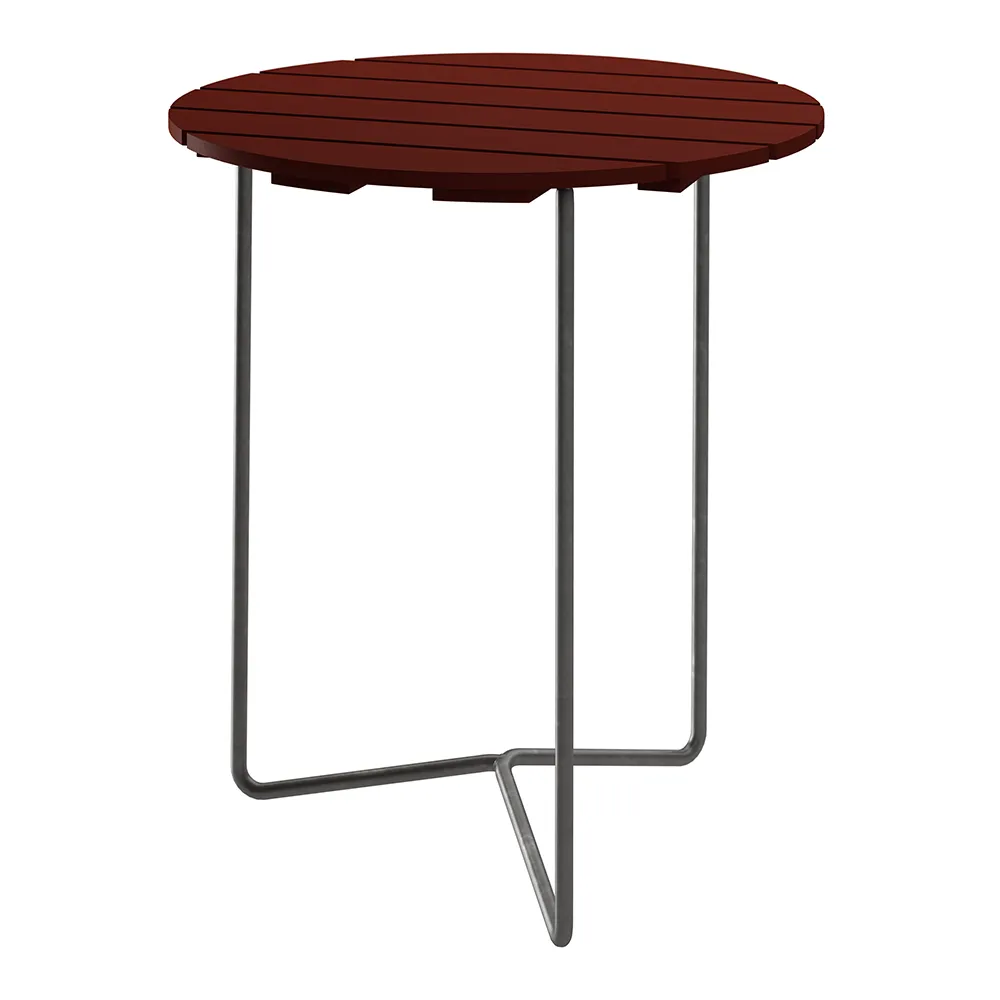 Grythyttan Stålmöbler, Pöytä 6B 60 cm Tummanpunainen / Kuumasinkitty