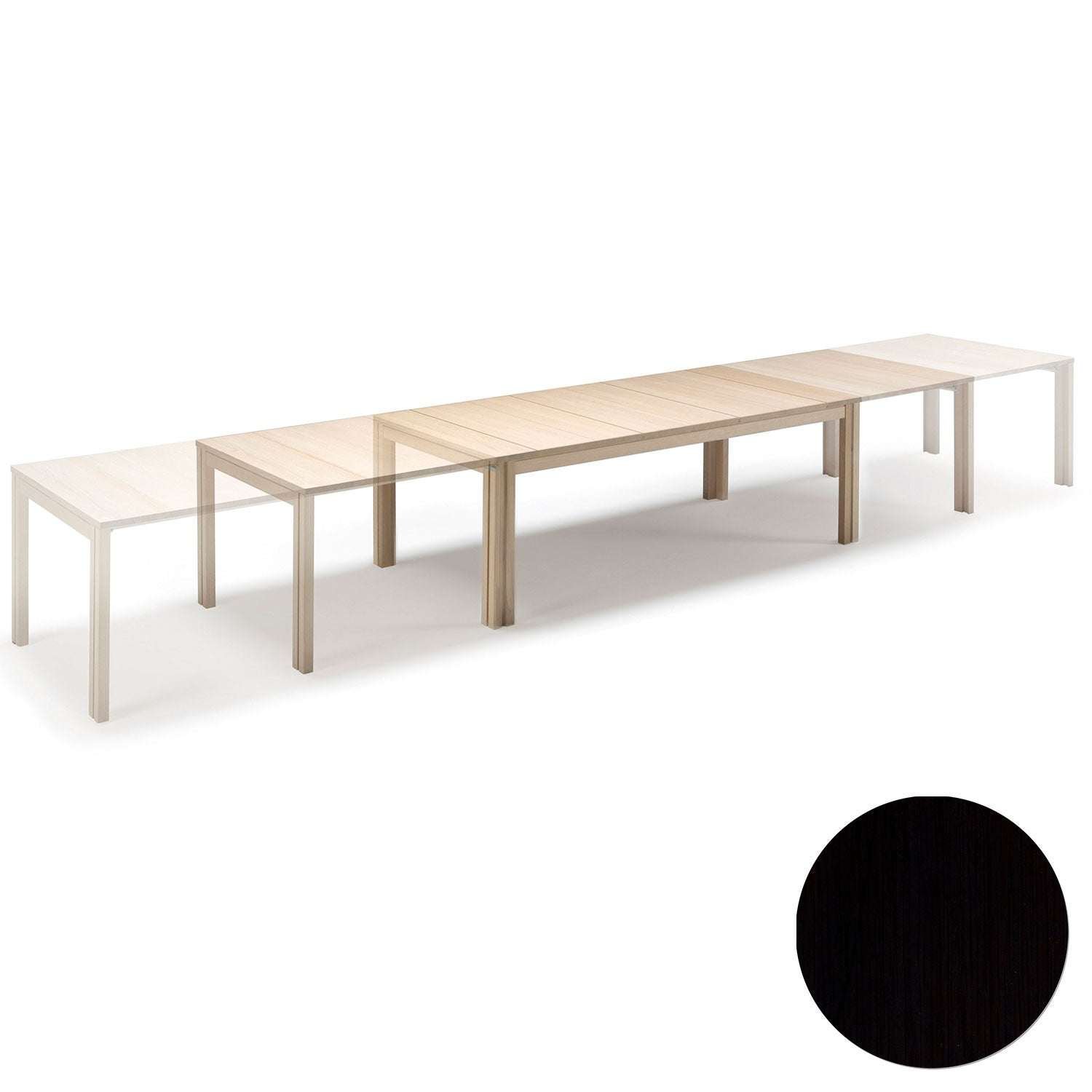 Skovby, Sm24 pöytä svartlackad tammi 200-356(512)x100x73 cm