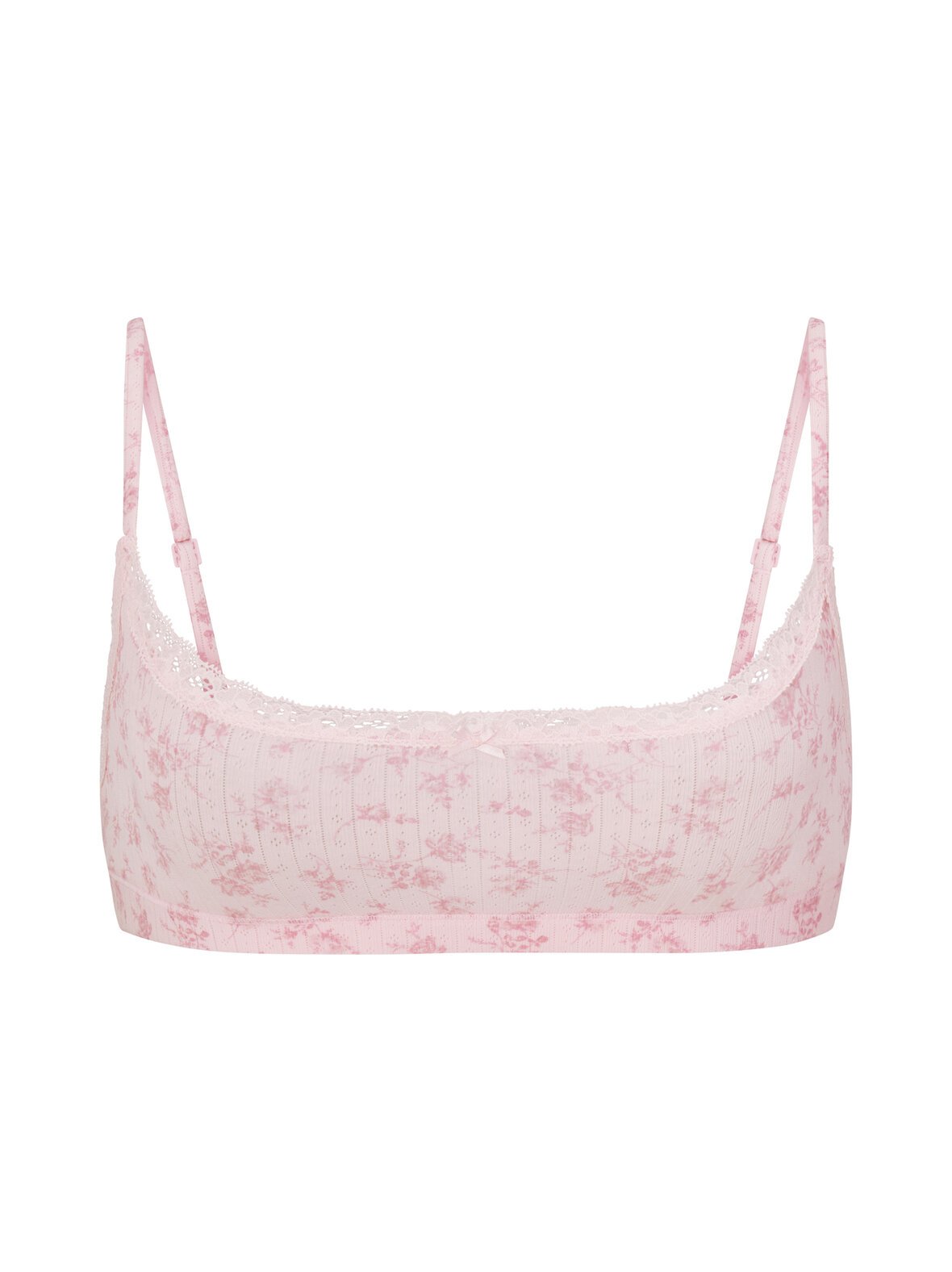 Lightweight cotton pointelle scoop bralette -rintaliivitoppi