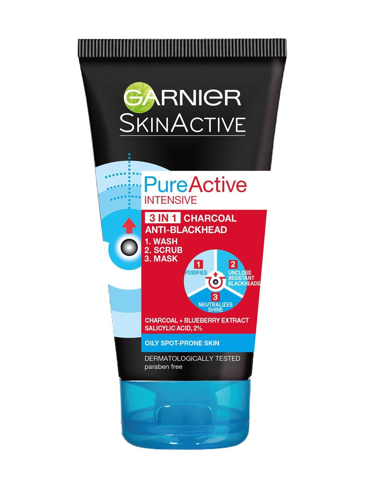 Pureactive intensive 3in1 charcoal -kuoriva puhdistusnaamio 150 ml