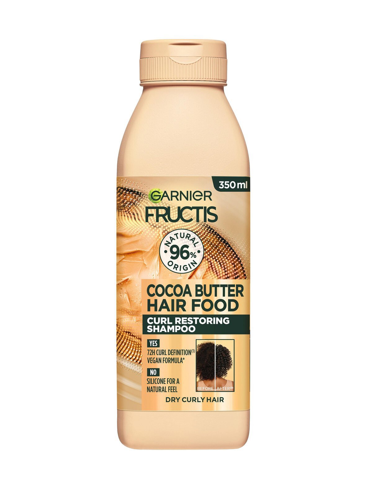 Fructis hair food cocoa butter -shampoo kiharille, 350 ml