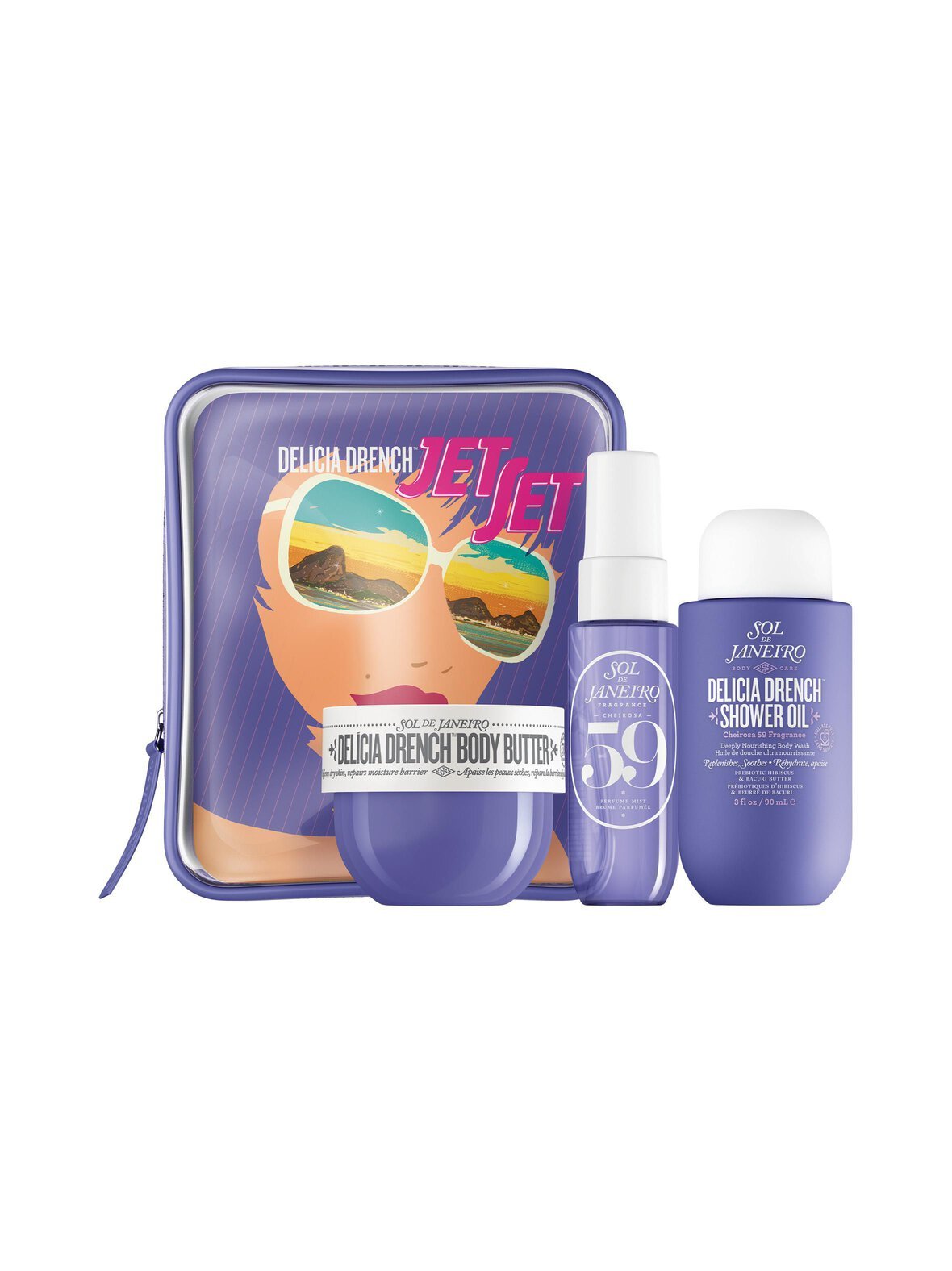Delicia drench jet set -ihonhoitopakkaus