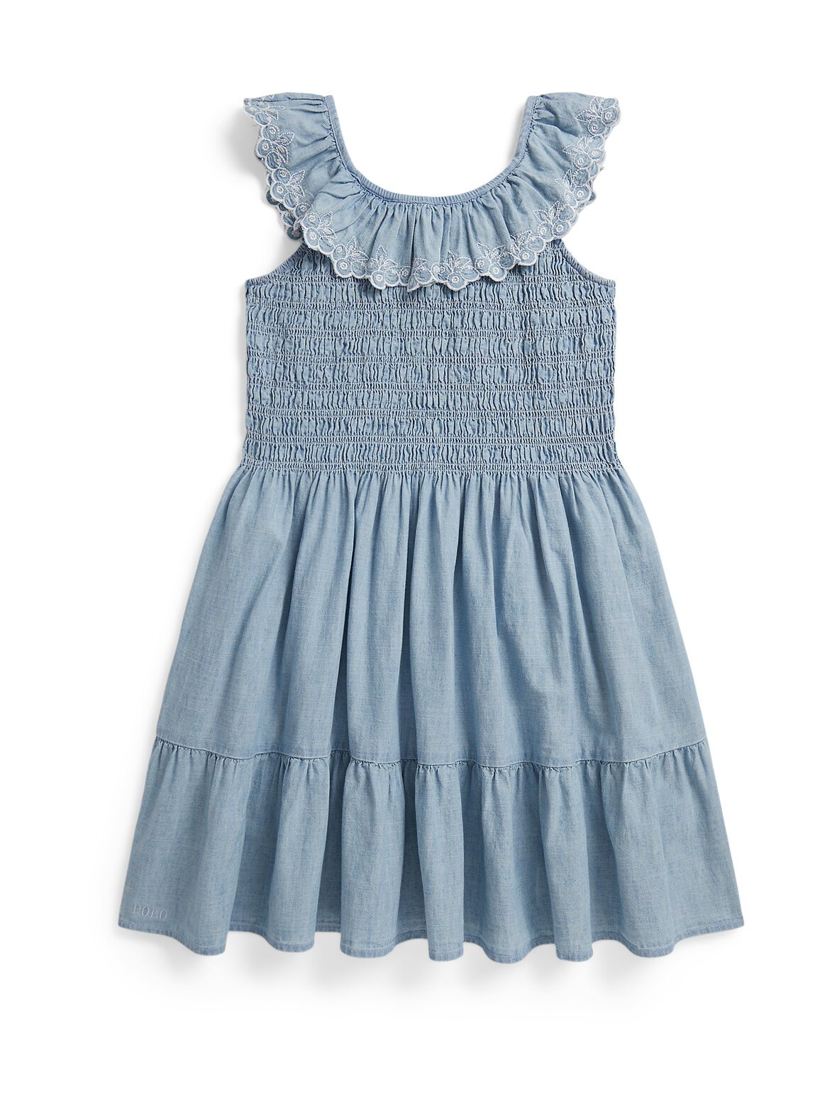 Smocked denim -mekko