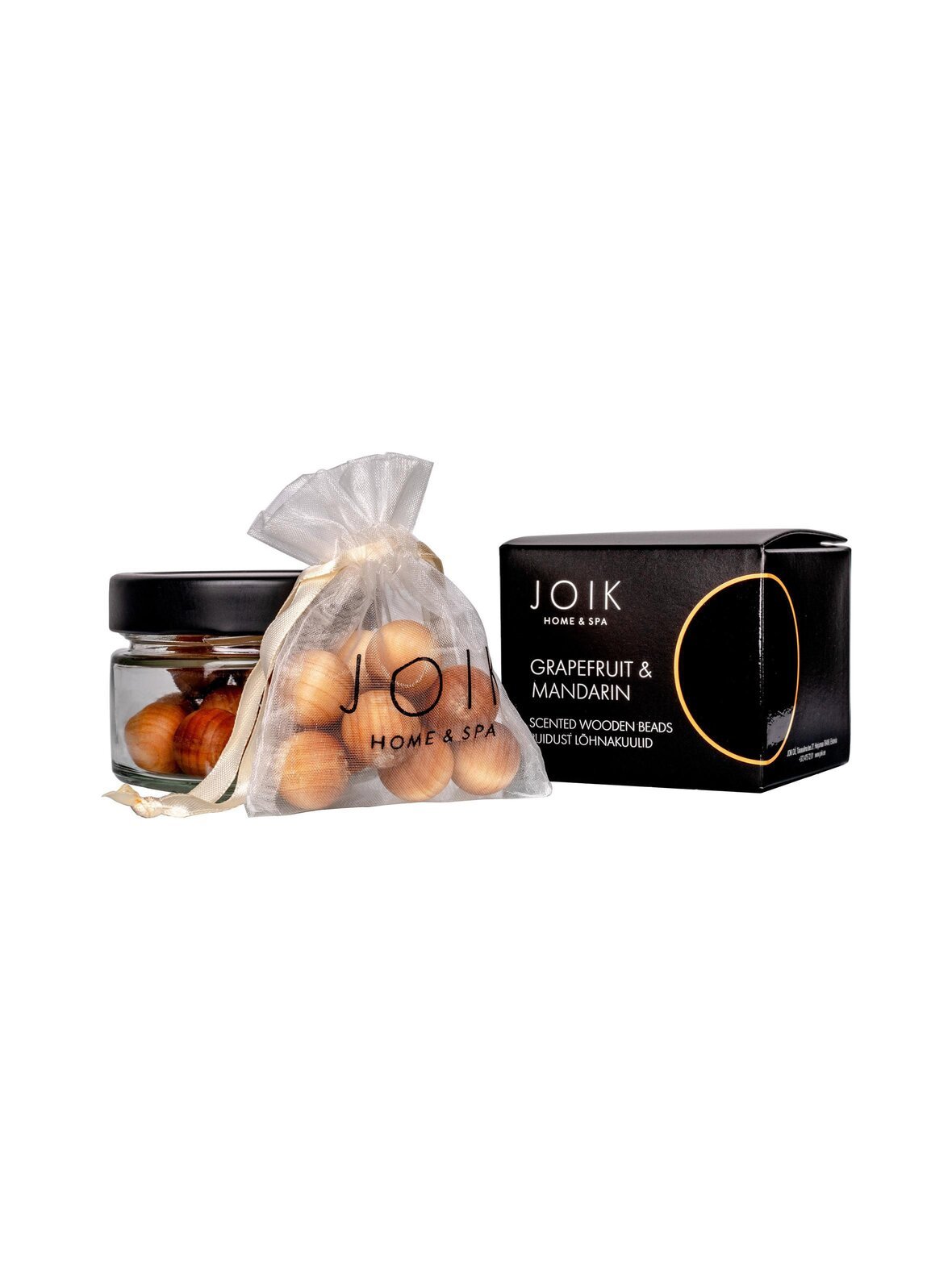 Grapefruit & mandarine -tuoksuvat puuhelmet 15 kpl