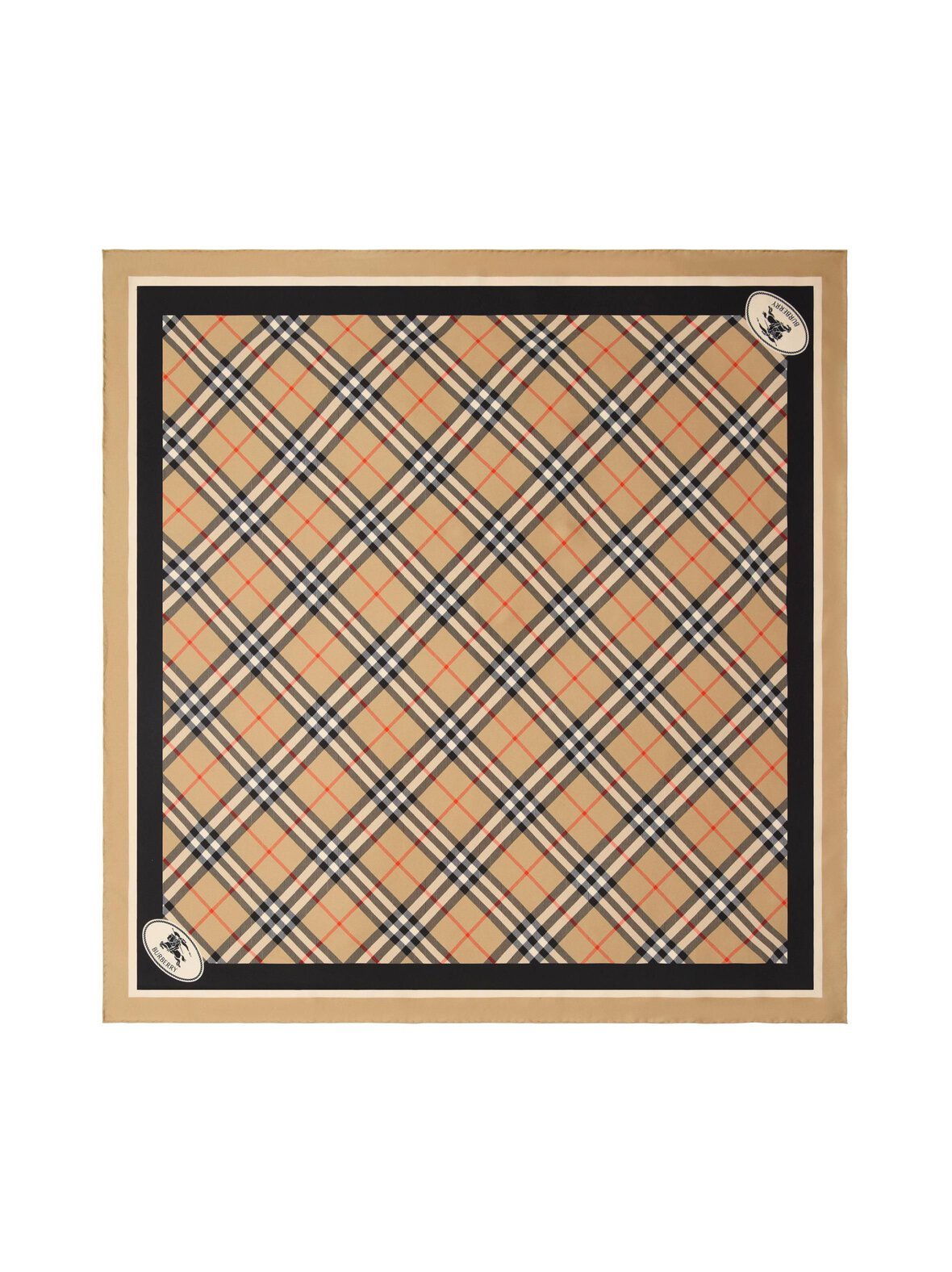 Medium check border -silkkihuivi
