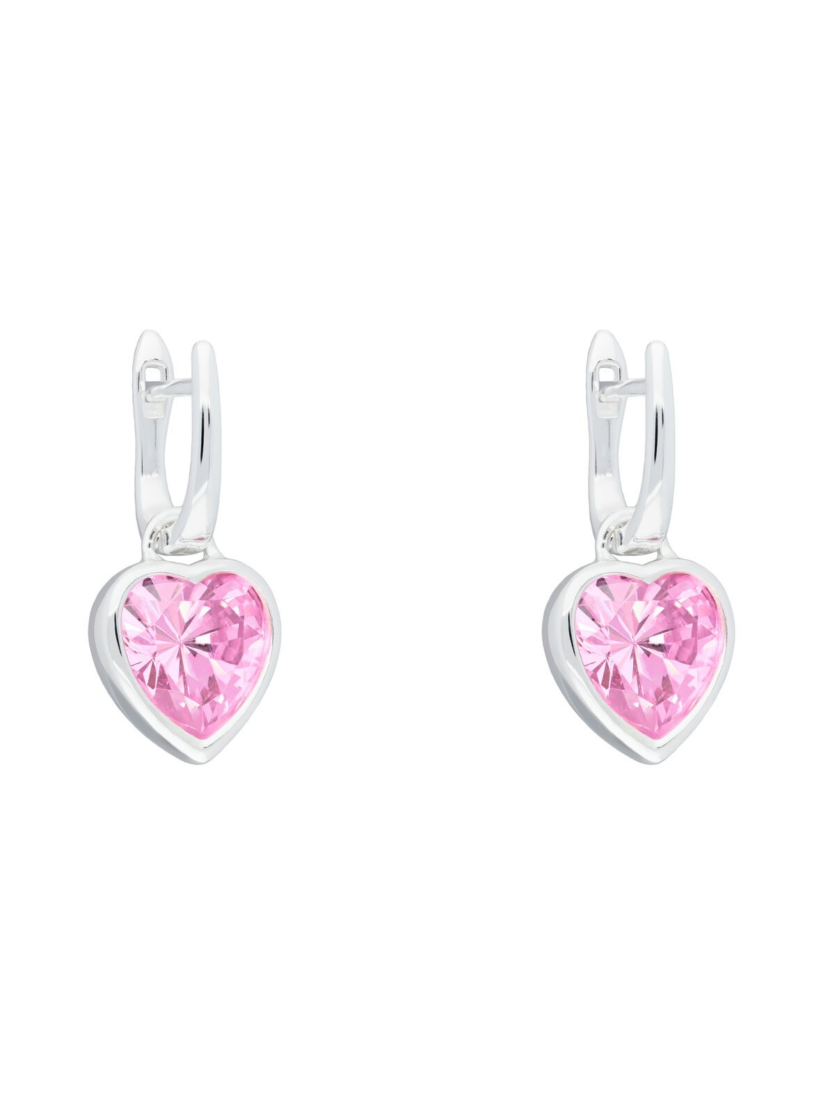 Sweethearts light pink in silver -korvakorut