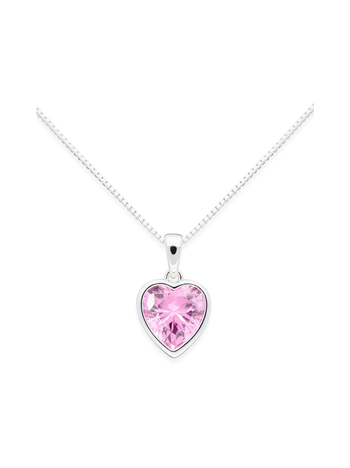 Sweethearts light pink in silver -kaulakoru