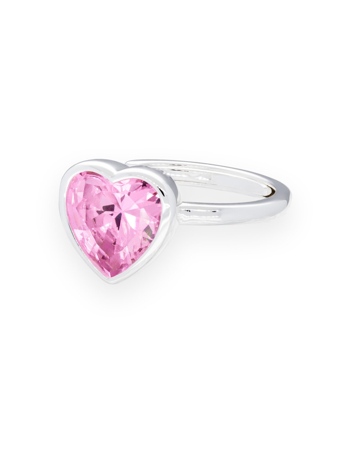 Sweethearts light pink in silver -sormus