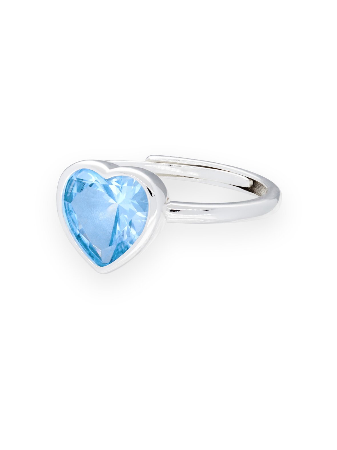 Sweethearts blue in silver -sormus