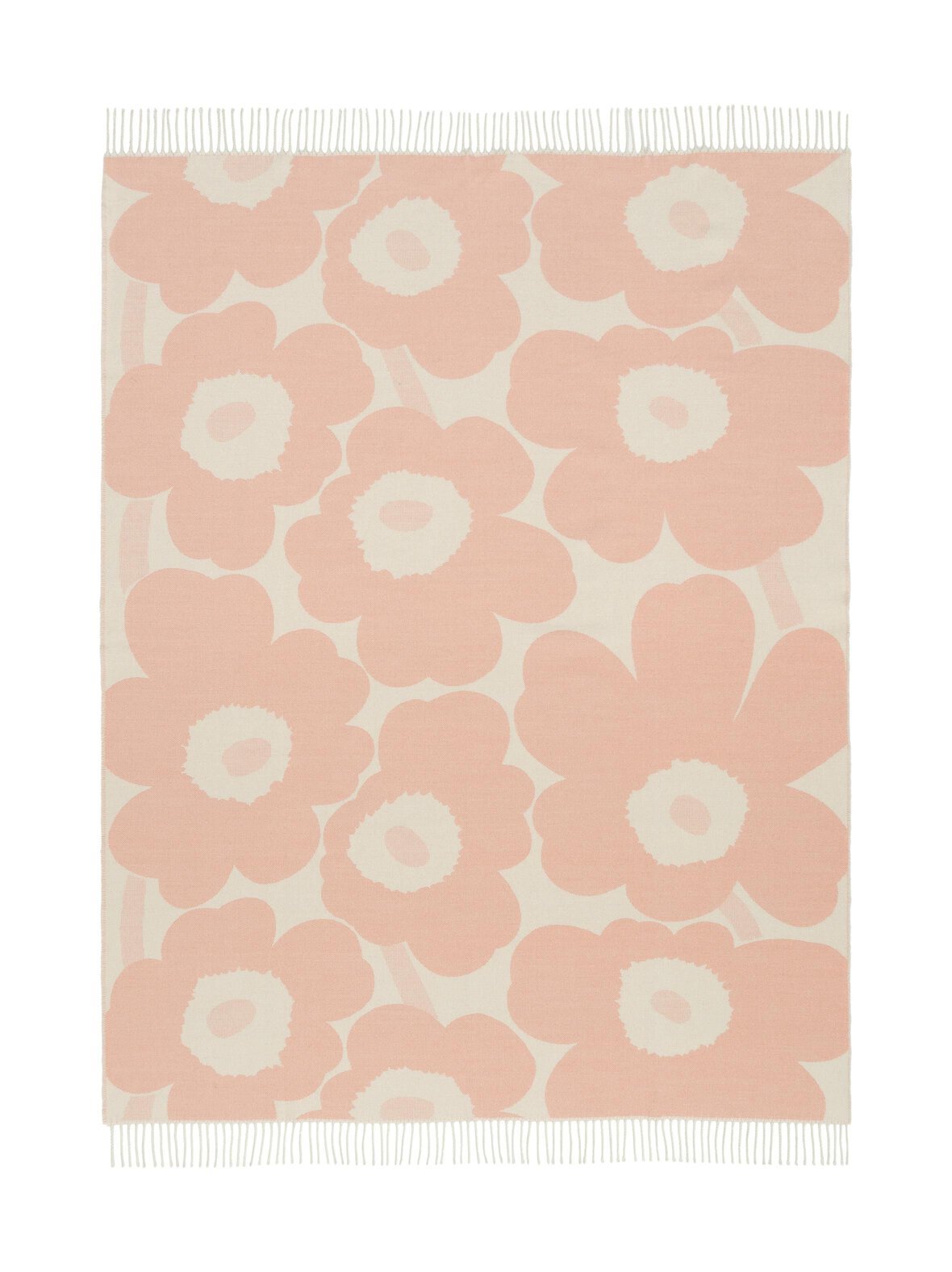 Unikko-villa-puuvillahuopa 130 x 180 cm