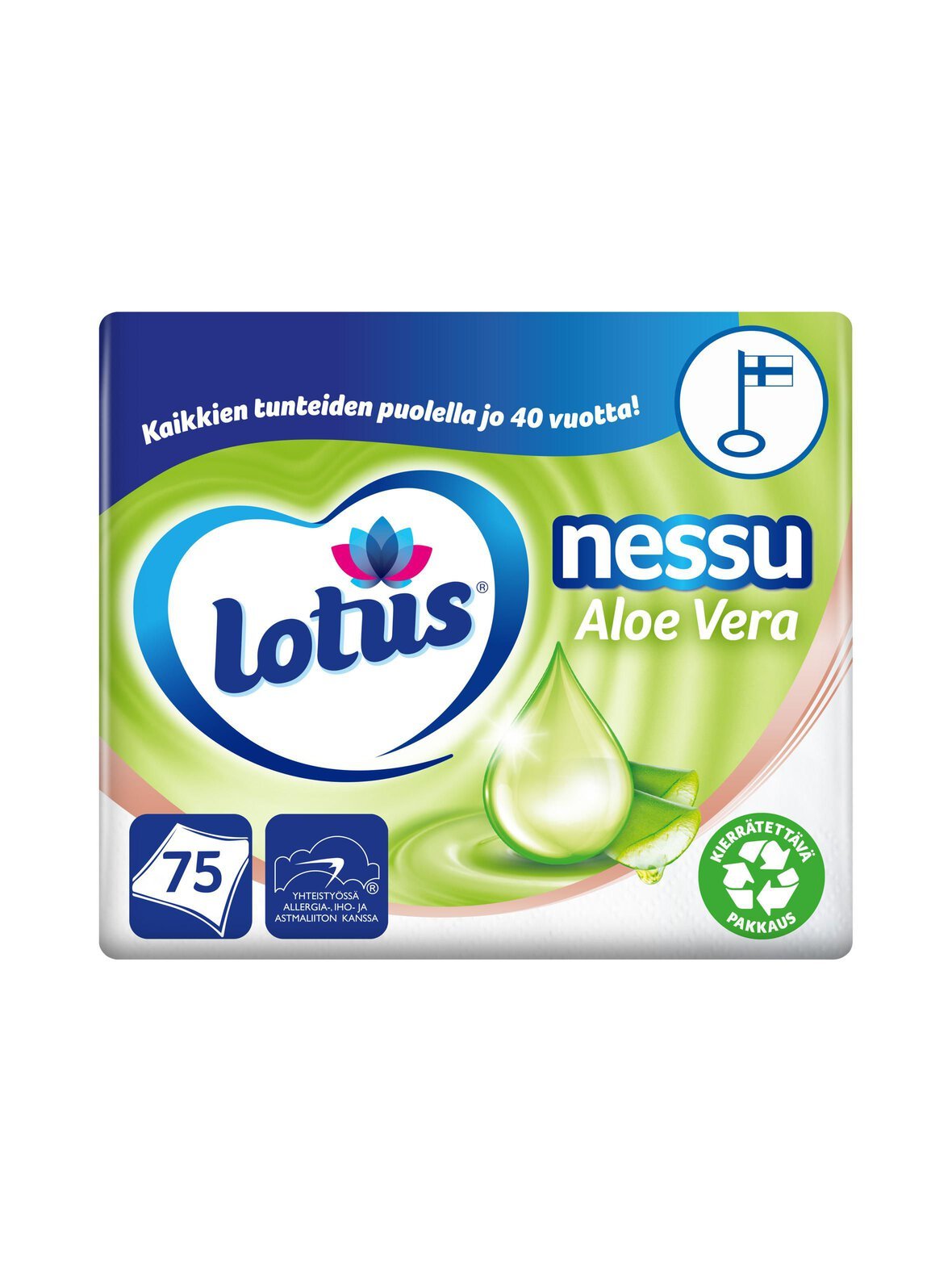 Nessu aloe vera -nenäliina 75 kpl