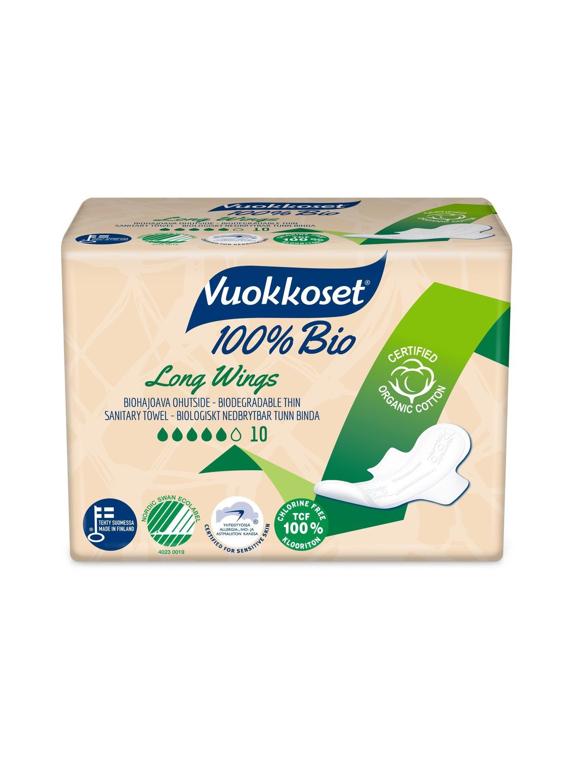 Bio long wings -terveysside 10 kpl