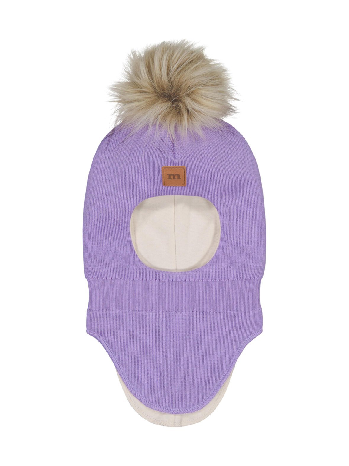 Merino fur pom pom -kypärämyssy