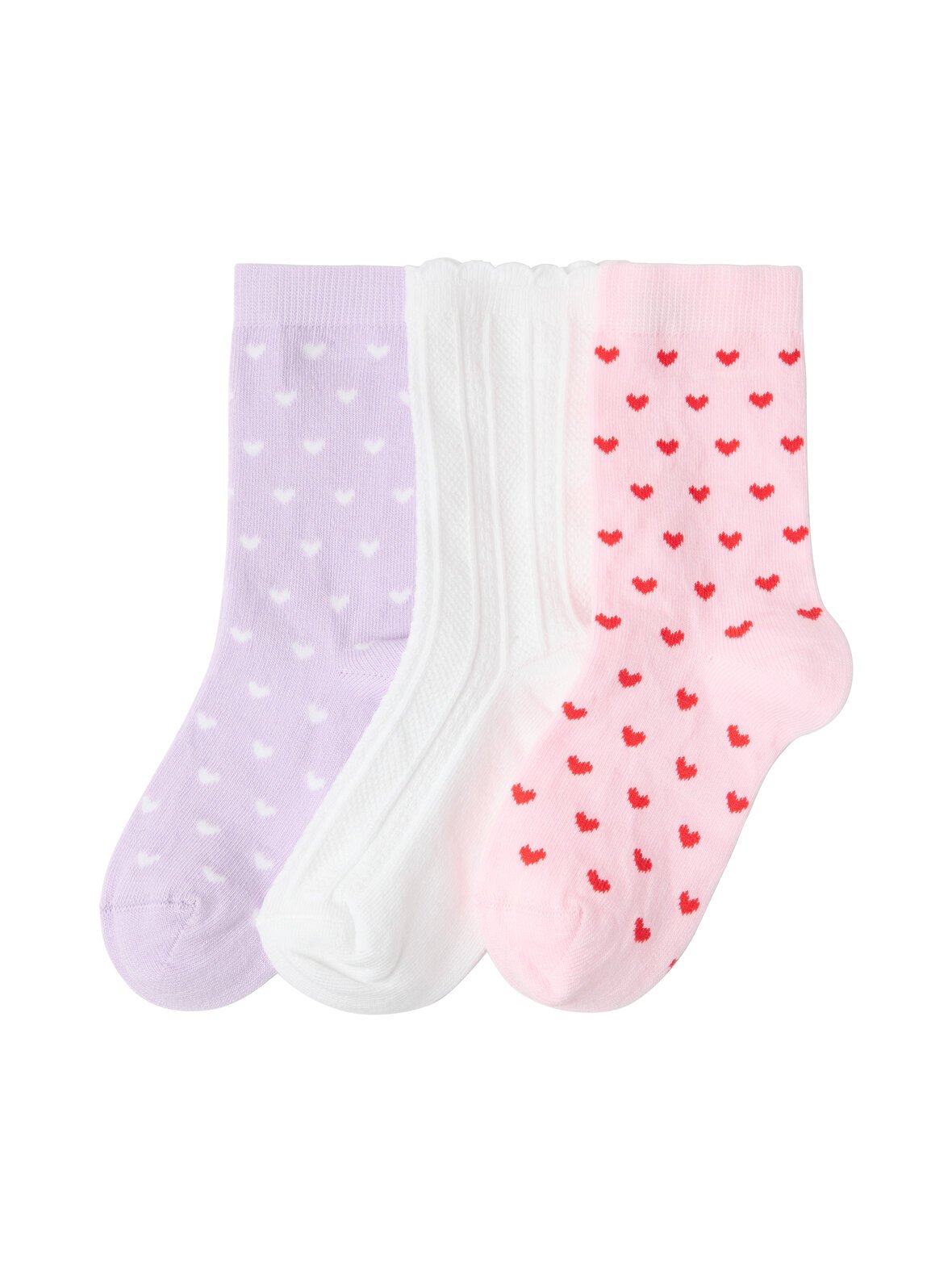 Hearts and pointelle -sukat 3-pack