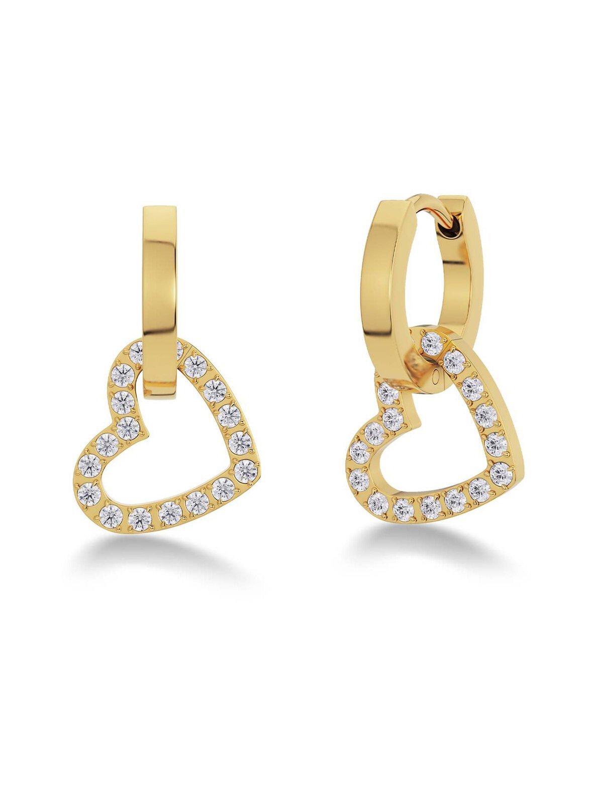 Eternal heart earrings gold -korvakorut