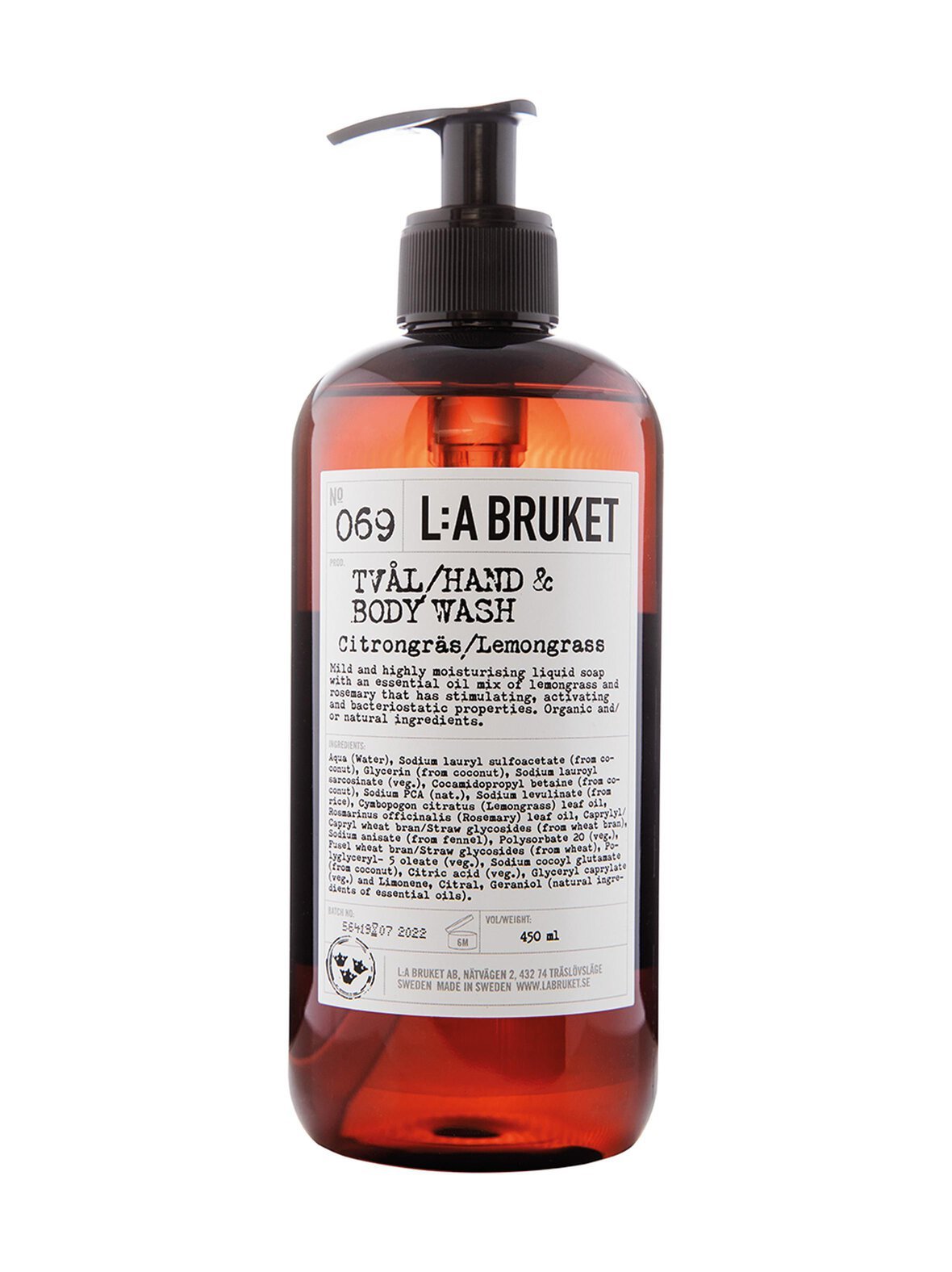 № 69 lemongrass hand & body wash -nestesaippua 450 ml