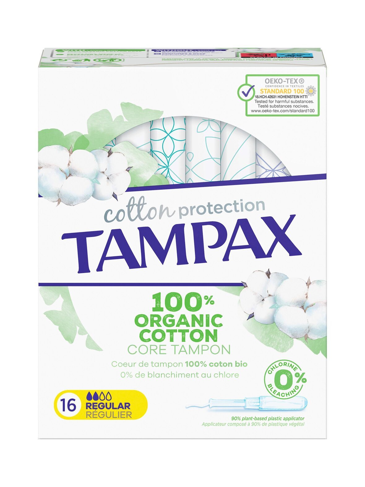 Organic cotton regular -tamponi 16 kpl