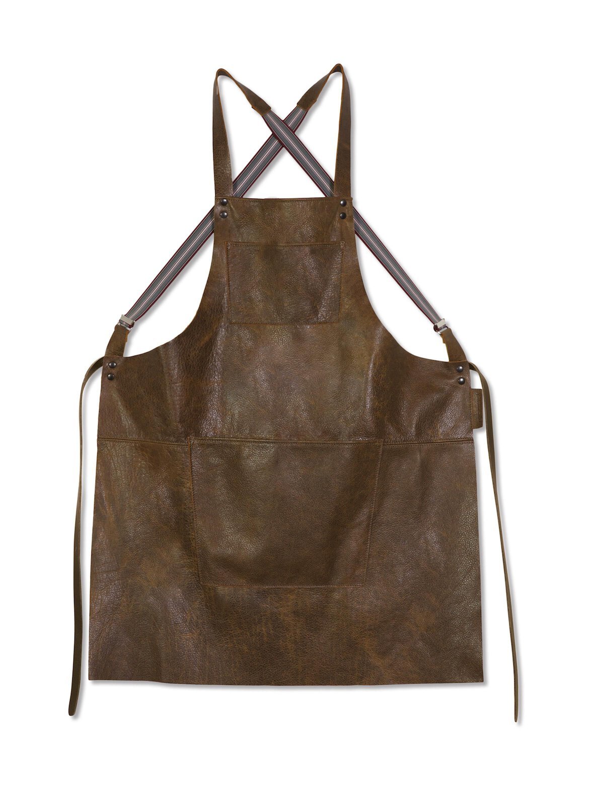 Suspender style -nahkaesiliina, 64,5 x 77 cm