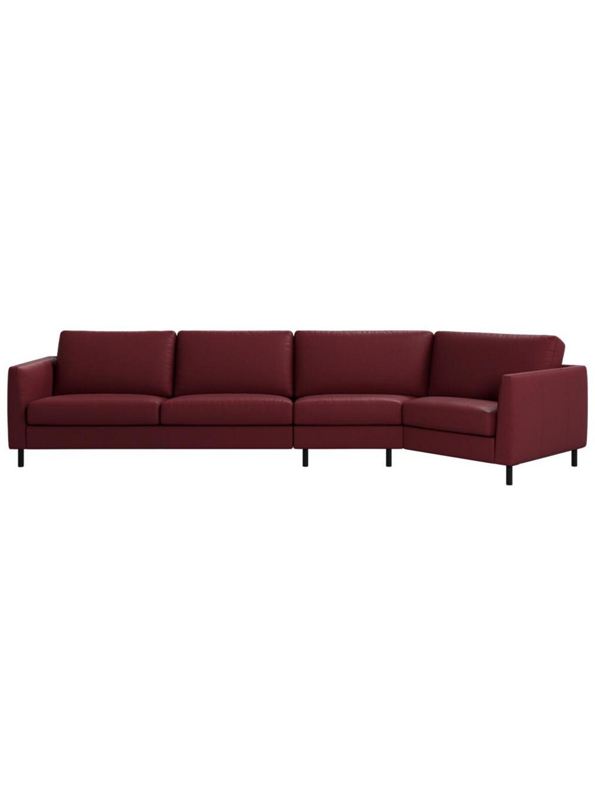 Indivi-kulmasohva nordic vintage -nahka 5145 viininpunainen l 359 cm